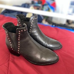 steve madden black studded booties